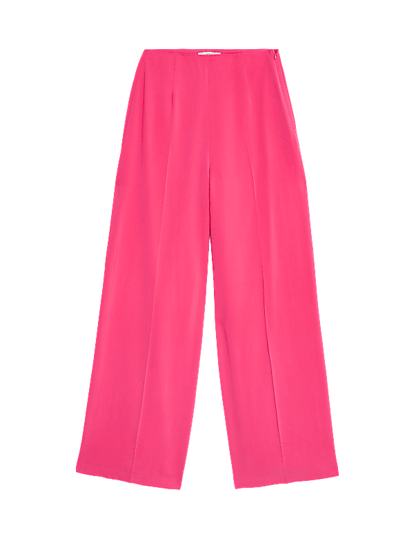 Satin Tailored Wide Leg Trousers