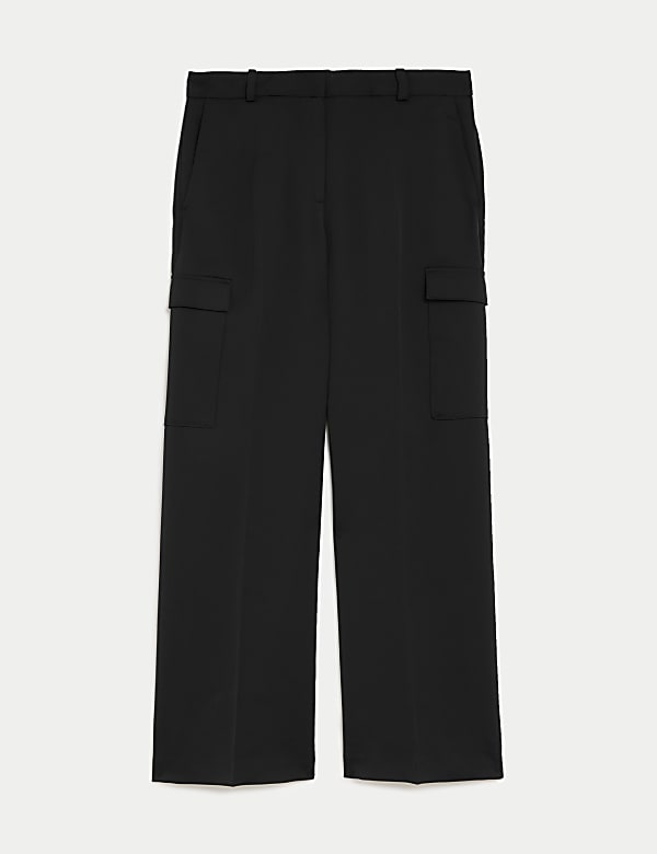 Satin Cargo Wide Leg Trousers - VN