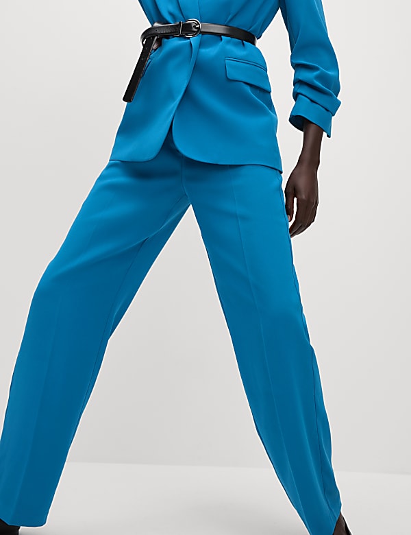 Crepe Tailored Straight Leg Trousers