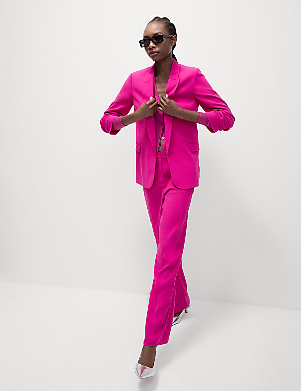 Crepe Tailored Straight Leg Trousers