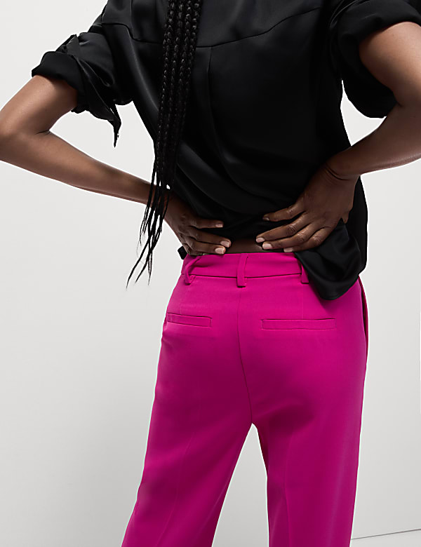 Crepe Tailored Straight Leg Trousers