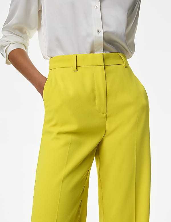 Crepe Tailored Straight Leg Trousers