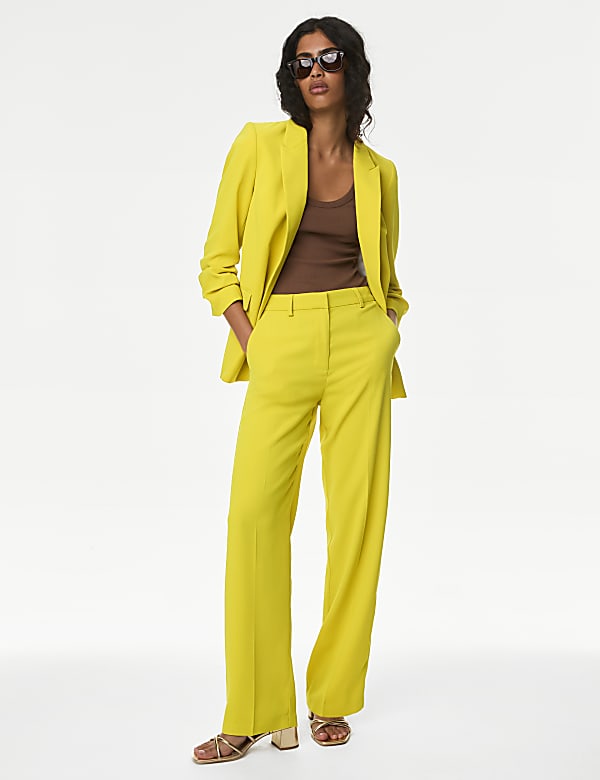 Crepe Tailored Straight Leg Trousers