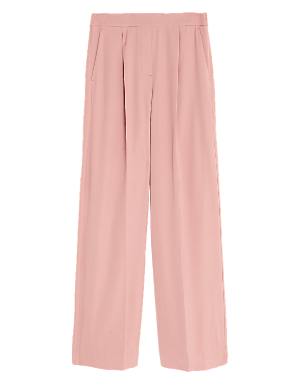 Satin Twill Wide Leg Trousers