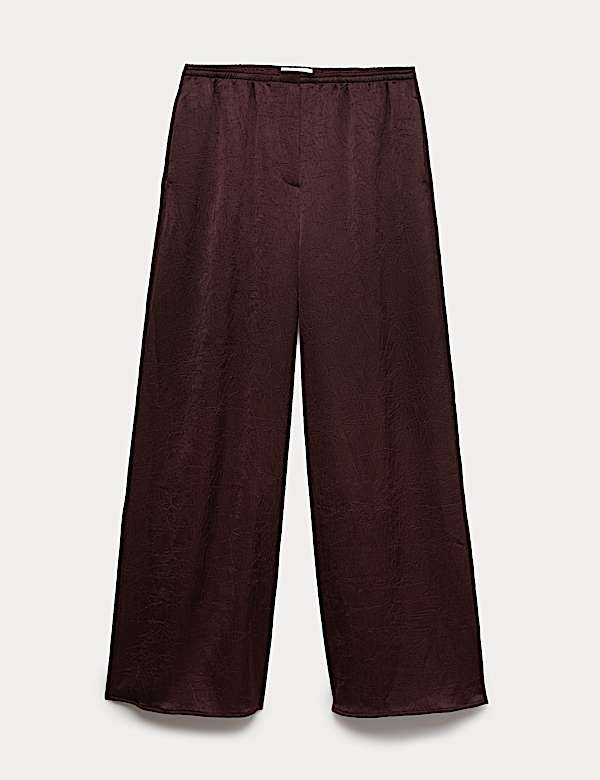 Satin Crinkle Palazzo Trousers - JP