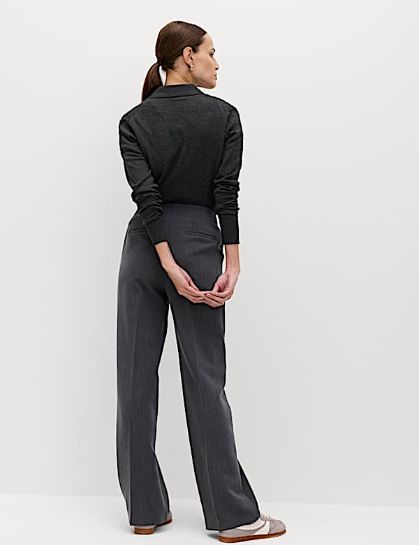 מכנסיים מחויטים בגזרה ישרה ונינוחה - IL