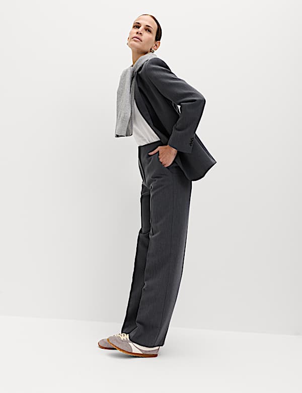 מכנסיים מחויטים בגזרה ישרה ונינוחה - IL