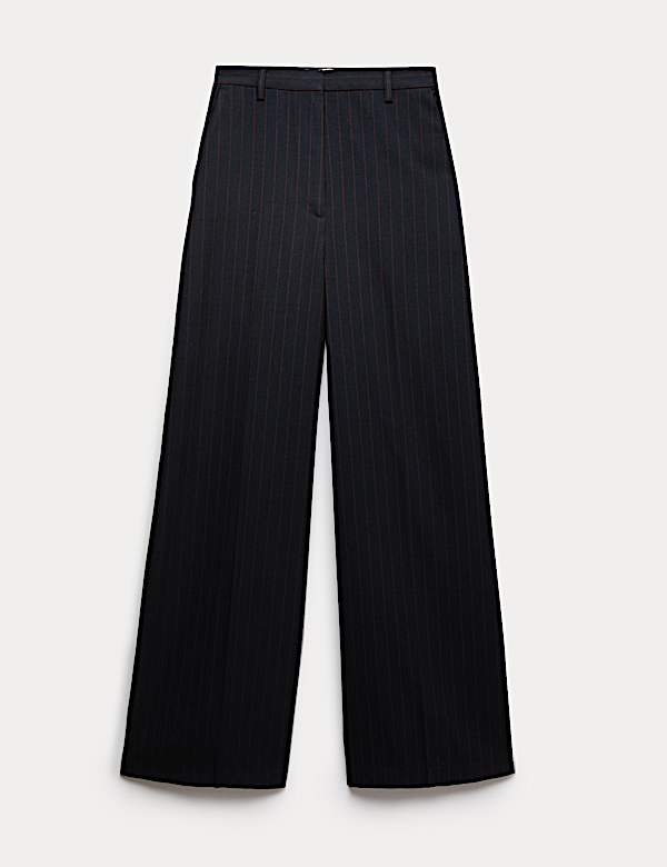Flannel Pinstripe Palazzo Trousers - RS