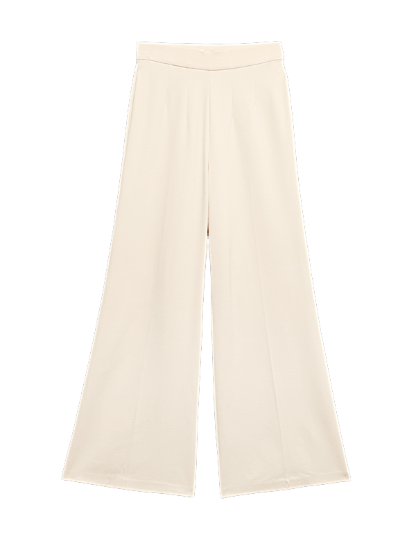 Jersey Wide Leg Trousers with Stretch