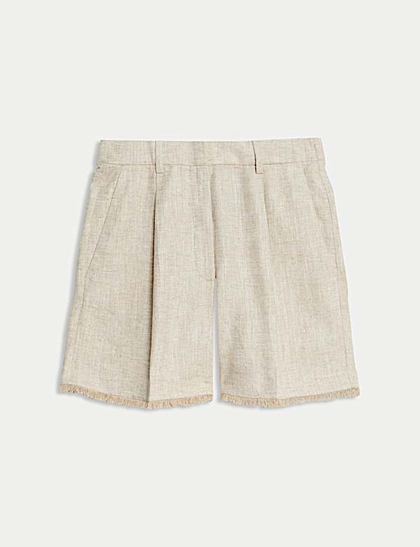 Linen Blend Melange Shorts - AU