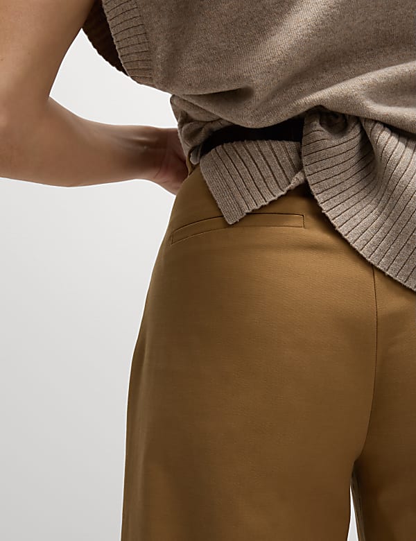 Cotton Rich Wide Leg Trousers