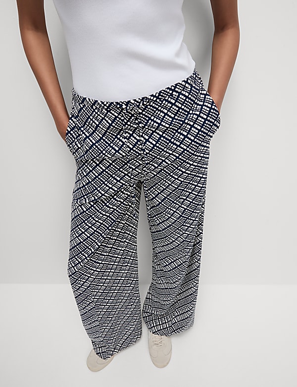 Elasticated Waist Wide Leg Trousers - AT