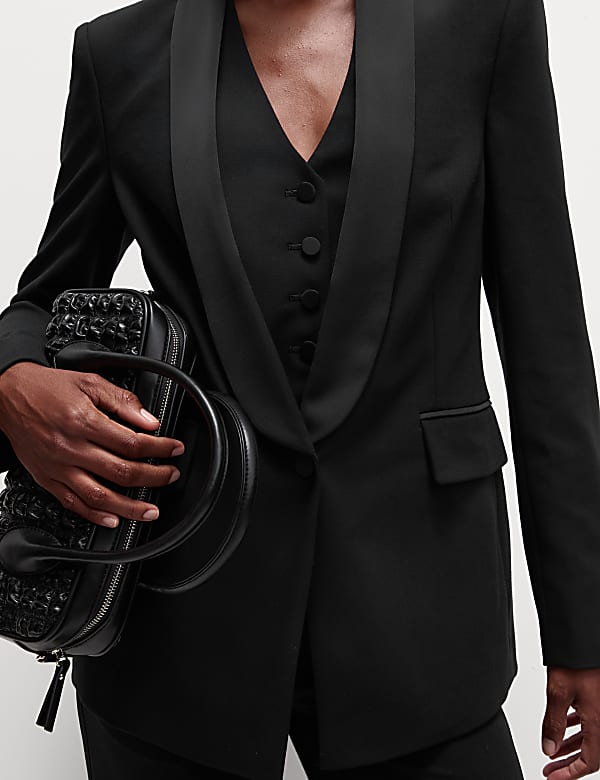M and s black blazer top