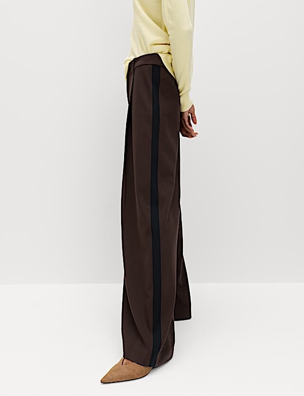 Side Stripe Wide Leg Trousers - AL