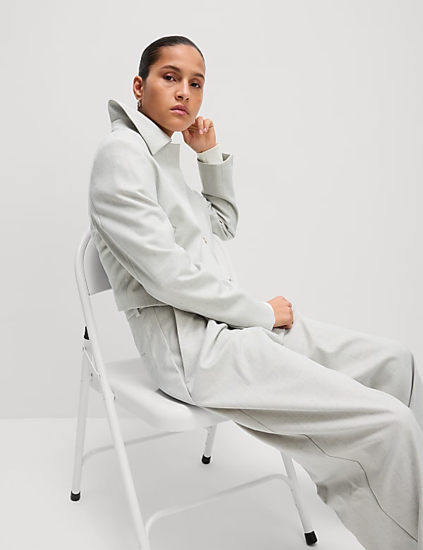 Collared Cropped Jacket - EE