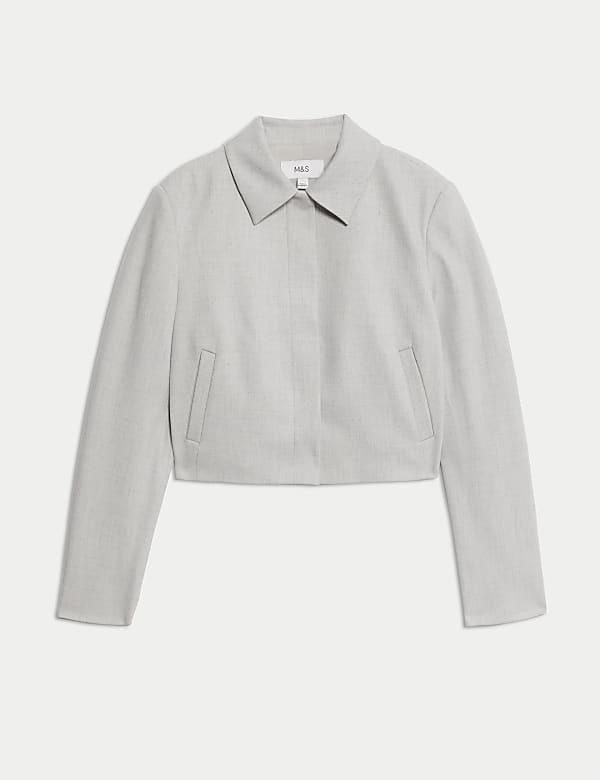 Collared Cropped Jacket - EE