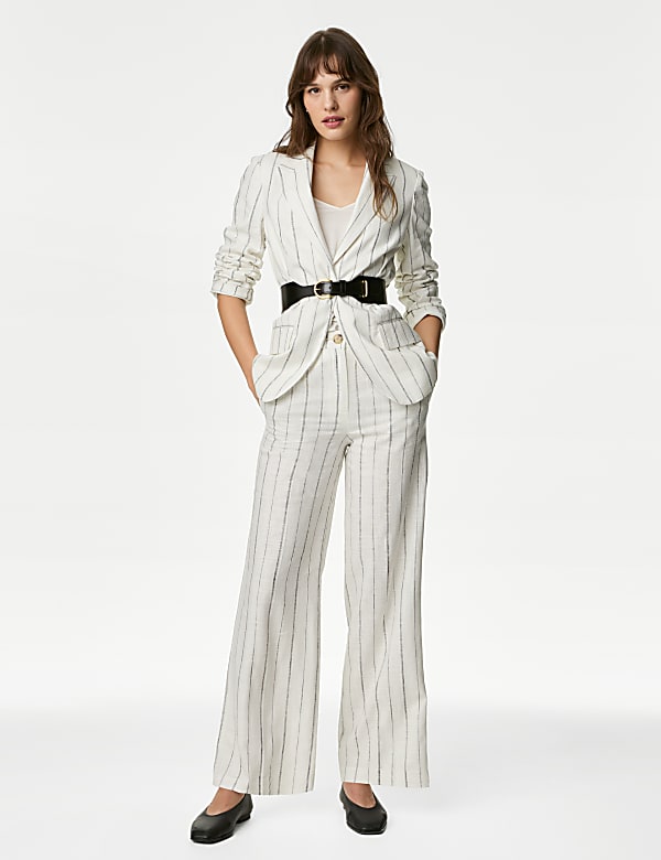 Linen Rich Relaxed Striped Blazer - MX