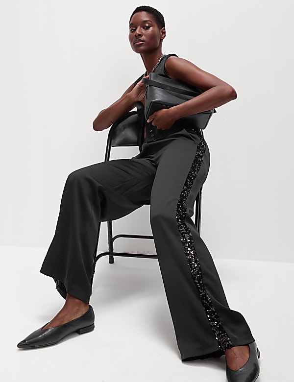 M&s ladies wide leg trousers 2025