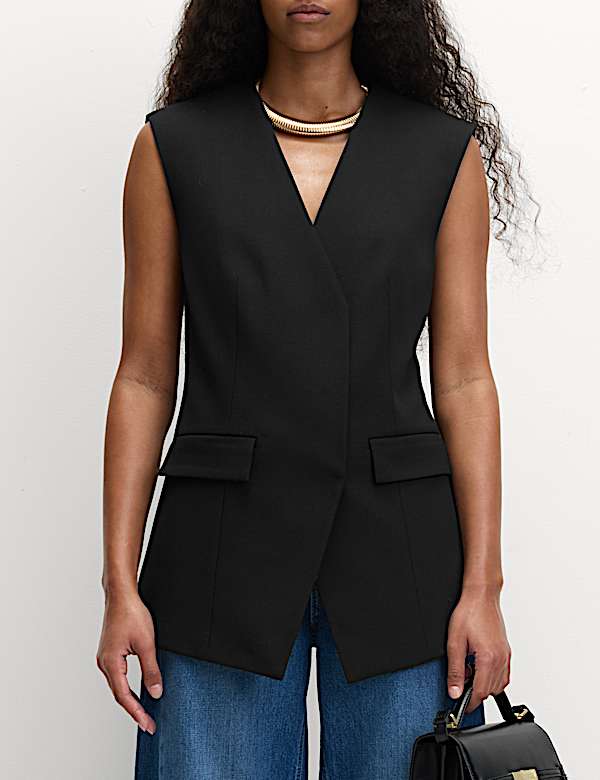 Plisségilet met knoopsluiting en V-hals - NL