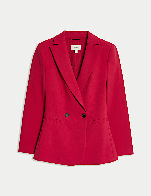 בלייזר מחויט מבד קרפ עם רכיסת כפתורים כפולה - IL