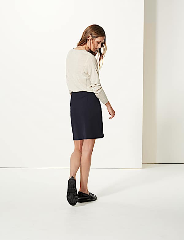 Jersey Straight Mini Skirt