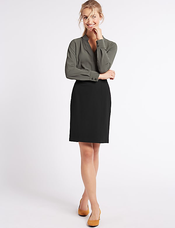 Jersey Straight Mini Skirt