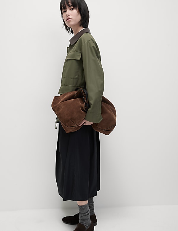 Cotton Rich Collared Short Utility Jacket - ID