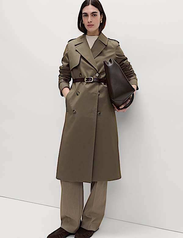 Katoenrijke trenchcoat - BE