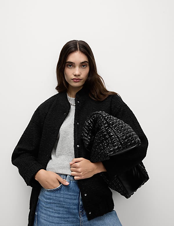 Textured Unlined Bomber Jacket - ES