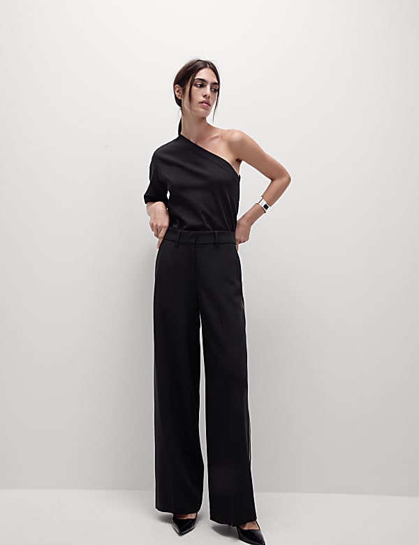 Side Stripe Wide Leg Trousers