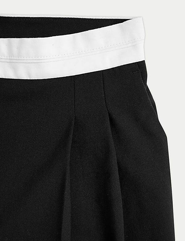 Woven Pleat Front Wide Leg Trousers