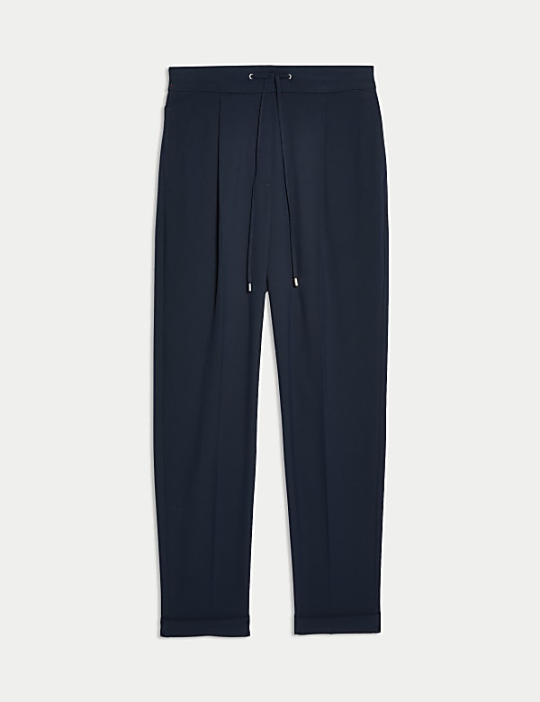 Drawstring Tapered Ankle Grazer Trousers - NZ