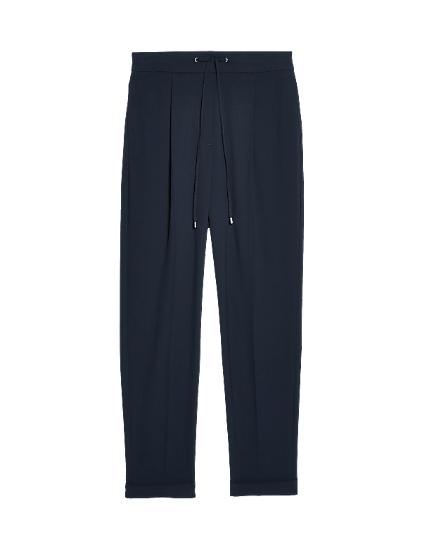 Drawstring Tapered Ankle Grazer Trousers