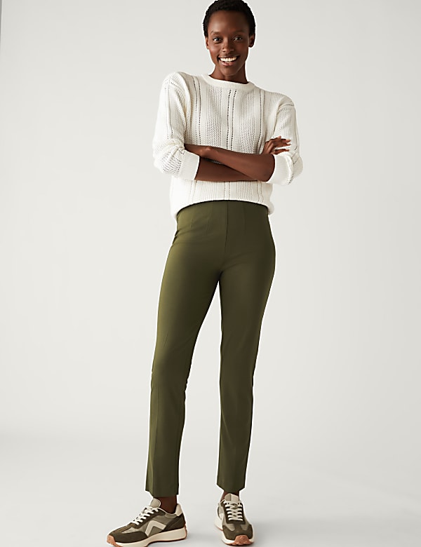 Jersey Slim Fit Ankle Grazer Trousers