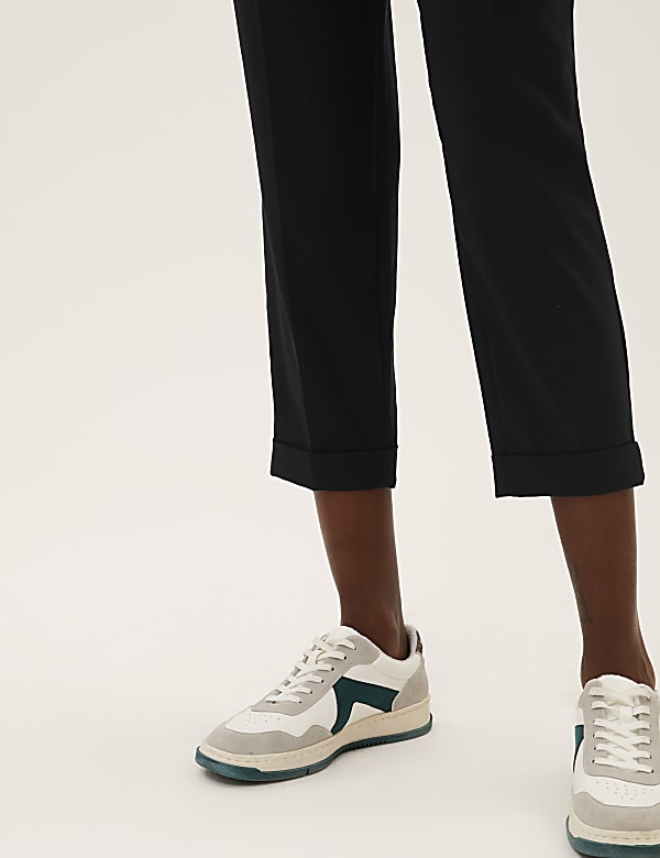 Pleat Front Tapered Ankle Grazer Trousers