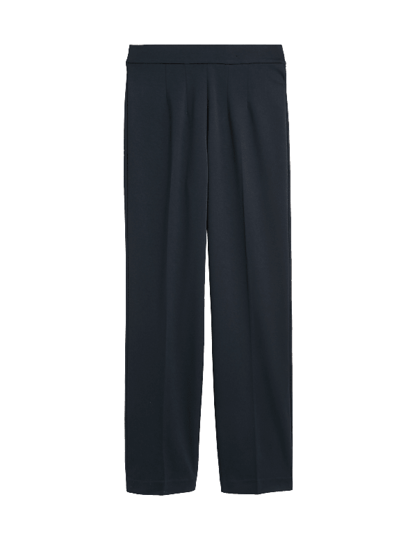 Jersey Straight Leg Trousers with Stretch