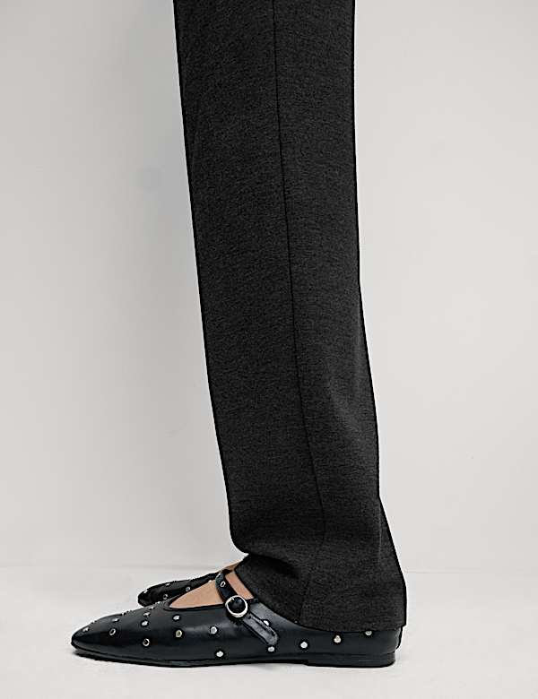 Jersey Straight Leg Trousers with Stretch