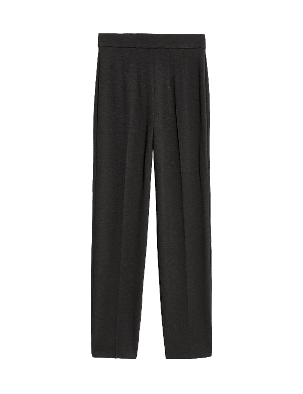 Jersey Straight Leg Trousers with Stretch