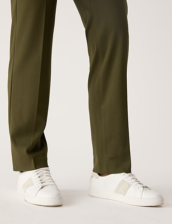 Jersey Straight Leg Trousers with Stretch