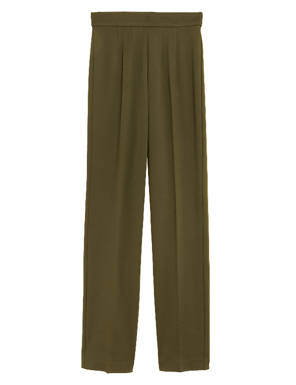 Jersey Straight Leg Trousers with Stretch