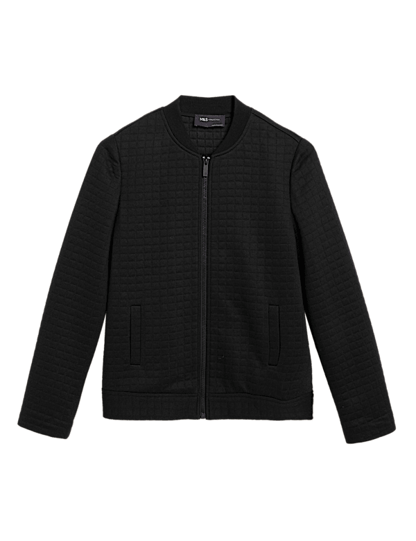 Jersey Quilted Bomber Jacket