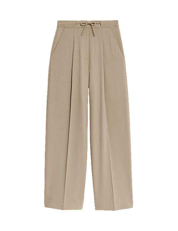 Drawstring Wide Leg Trousers