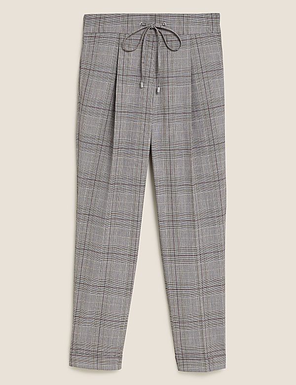Checked Tapered Ankle Grazer Trousers