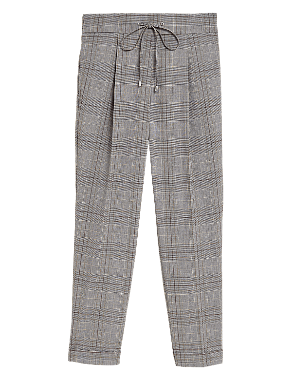 Checked Tapered Ankle Grazer Trousers