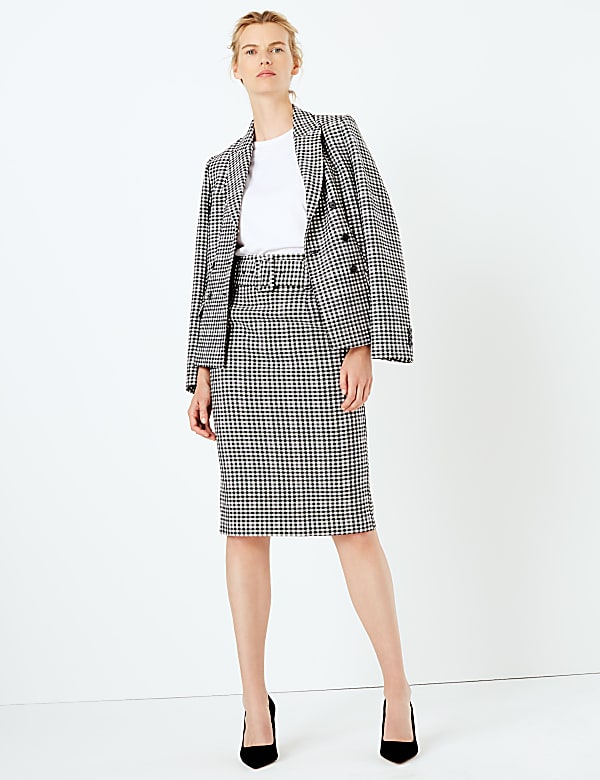 Gingham Pencil Skirt