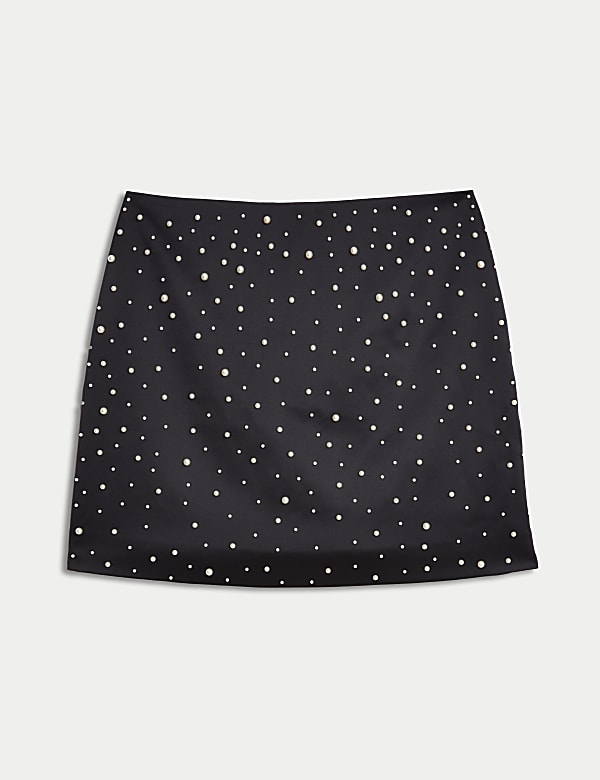Embellished Mini A-Line Skirt - NL