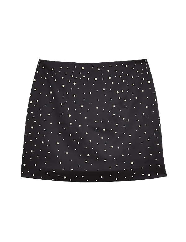 Embellished Mini A-Line Skirt