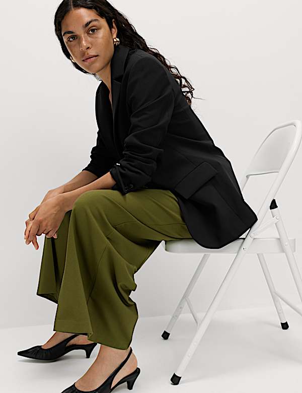 Triple Pleat Wide Leg Trousers - LT