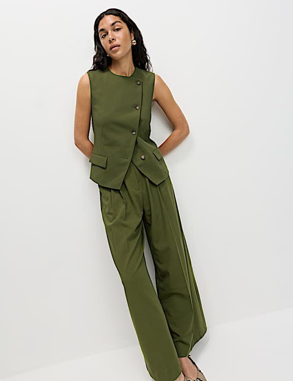 Panelled Asymmetric Waistcoat - FR