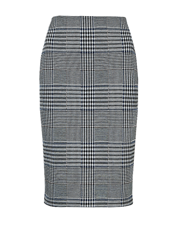 Grey checkered pencil skirt online